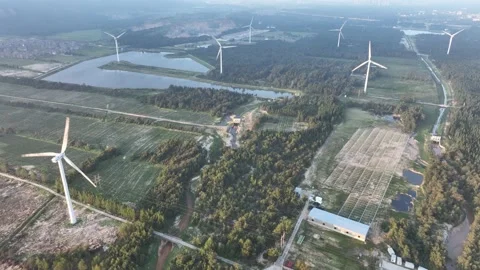Wind turbines in the mountains Stock Footage 201358907