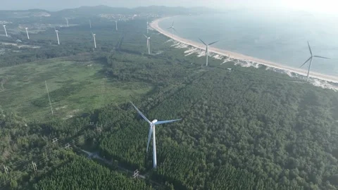 Wind turbines in the mountains Stock Footage 201360072