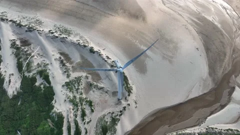 Wind turbines in the mountains Stock Footage 201360104