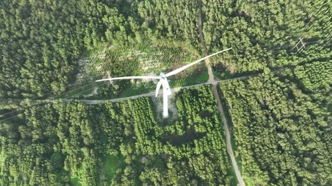 Wind turbines in the mountains Stock Footage 201360109