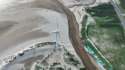Wind turbines in the mountains Stock Footage 201360144