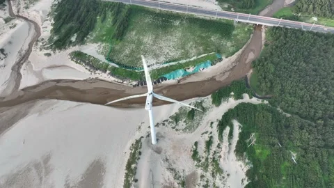 Wind turbines in the mountains Stock Footage 201360167