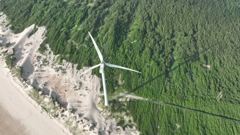 Wind turbines in the mountains Stock Footage 201360567