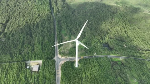 Wind turbines in the mountains Stock Footage 201360713