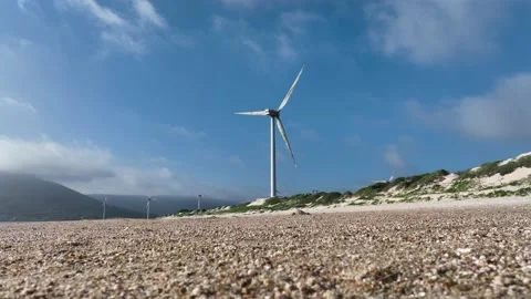 Wind turbines in the mountains Stock Footage 201360780