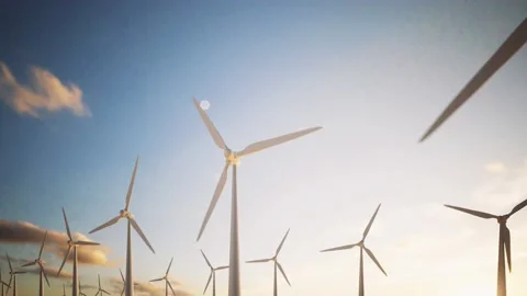 Wind Turbines Moving Camera 스톡 동영상 229468286