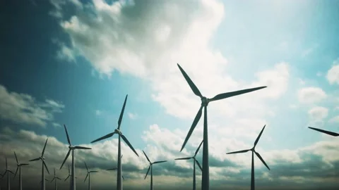 Wind Turbines Moving Camera 스톡 동영상 229468288