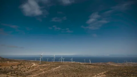 Wind Turbines with Moving Clouds – 4K Timelapse 動画素材 314216230