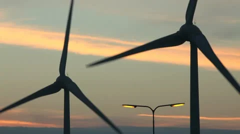 Wind Turbines in the Netherlands Stock Footage 21112415
