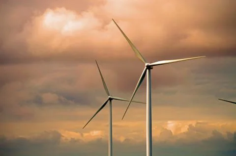 Wind Turbines in Nova Scotia, Canada Stock Photos