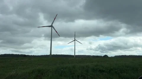 Wind Turbines Over Agricultural Fields 库存影片 344994278