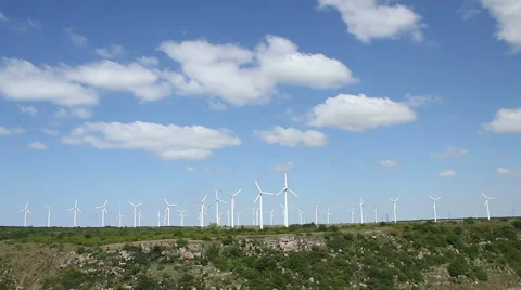 Wind turbines park producing renewable energy 스톡 동영상 67216101