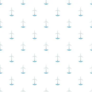 Wind turbines pattern illustrating renewable sustainable energy concept イラスト素材