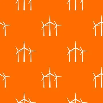 Wind turbines pattern seamless Stock Illustration