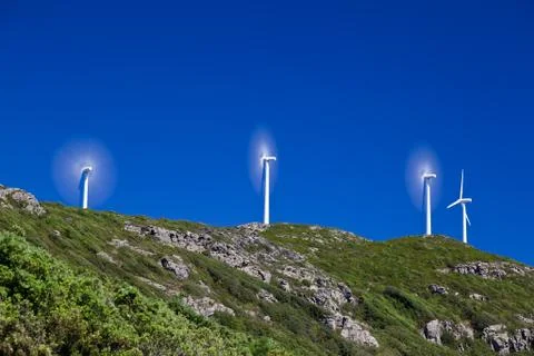 Wind turbines Stock Photos