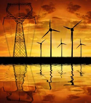 Wind turbines  Stock Photos