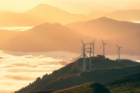 Wind turbines Stock Photos