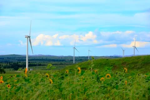 Wind turbines Stock Photos