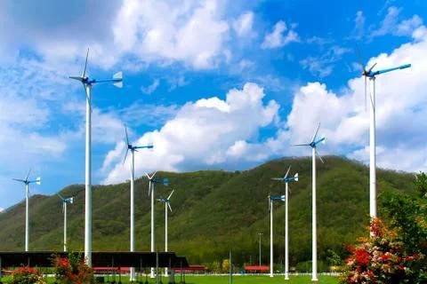 Wind turbines Stock Photos