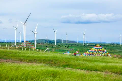 Wind turbines Stock Photos