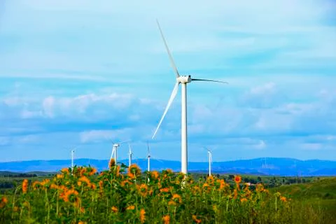Wind turbines Stock Photos