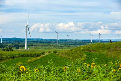 Wind turbines Stock Photos