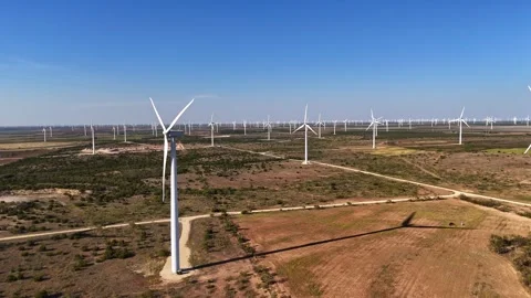 Wind Turbines Power the Masses Stock Footage 295577971