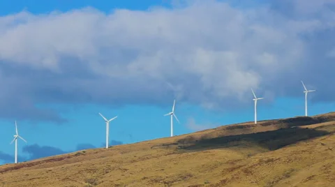 Wind turbines producing clean alternative energy Video stock 52402325