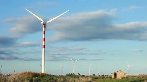 Wind turbines - renewable energy source Stock Footage 11330690