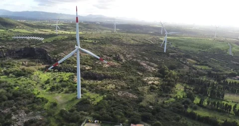 Wind turbines for renewable sources of electricity without pollution Stock-Footage 229867172
