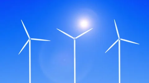 Wind Turbines Rotating Video stock 6813636