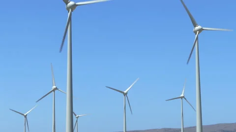 Wind-turbines rotating. Video stock 95175185