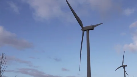 Wind turbines rotating on a windy day 스톡 동영상 84058490