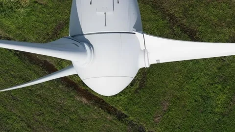 Wind turbines in rural landscape for renewable energy and sustainable power Stock Footage 344278445