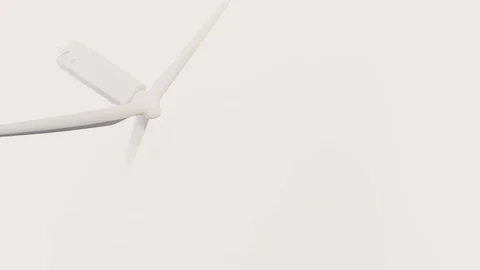 Wind turbines in sea among clouds aerial view 3d animation Stock Footage 170502353