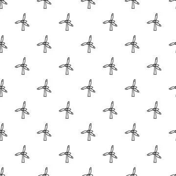 Wind turbines seamless pattern illustrating renewable energy Stock Illustration