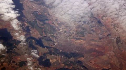 Wind Turbines Seen from an Airplane Window II Stock Footage 40010673