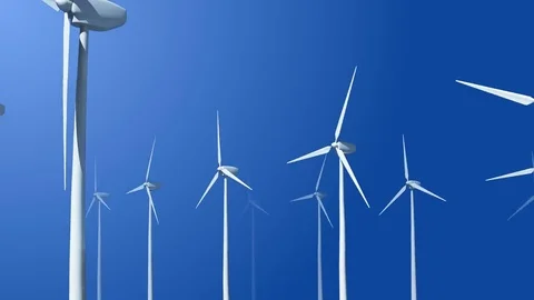 Wind turbines in sky Video stock 77287226