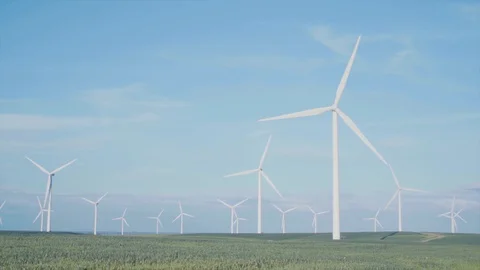Wind Turbines // Slow Motion Video stock 104987286