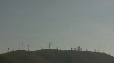 Wind turbines spin in the wind Stock Footage 365419