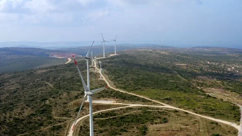 Wind Turbines Spinning-11 Stock Footage 120377948
