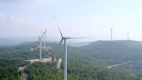 Wind Turbines Spinning-2 Stock Footage 120358022