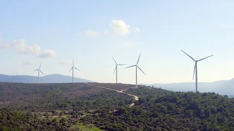 Wind Turbines Spinning-4 Stock Footage 120372359