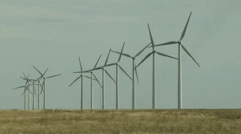 Wind Turbines spinning Stock Footage 54735802