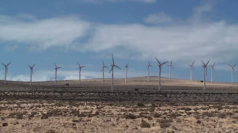 Wind turbines spinning Stock Footage 56644989