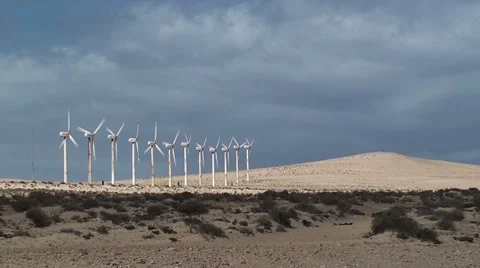 Wind turbines spinning Stock Footage 56646098
