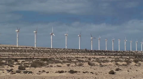 Wind turbines spinning Video stock 56647562