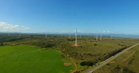 Wind turbines spinning Stock Footage 114752366