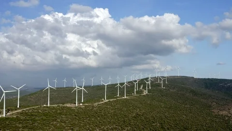 Wind Turbines Spinning Stock Footage 120835415