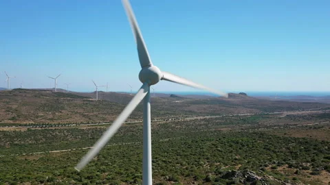 Wind Turbines Spinning Stock Footage 135258253